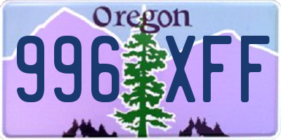 OR license plate 996XFF