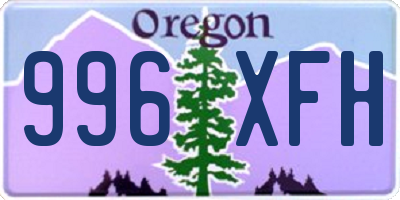 OR license plate 996XFH