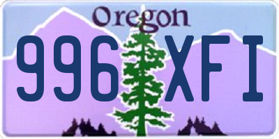 OR license plate 996XFI