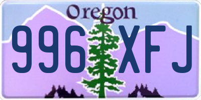 OR license plate 996XFJ