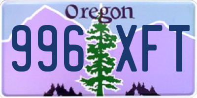 OR license plate 996XFT