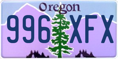 OR license plate 996XFX