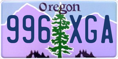 OR license plate 996XGA