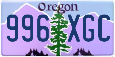 OR license plate 996XGC