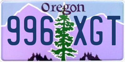 OR license plate 996XGT
