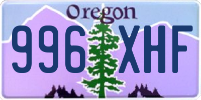 OR license plate 996XHF