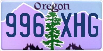OR license plate 996XHG