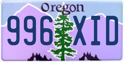 OR license plate 996XID