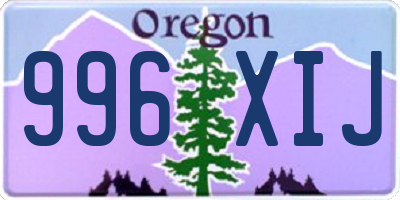 OR license plate 996XIJ