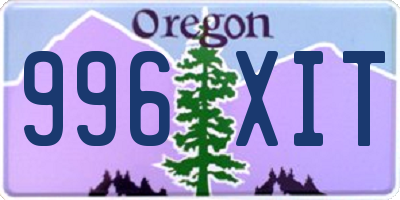 OR license plate 996XIT