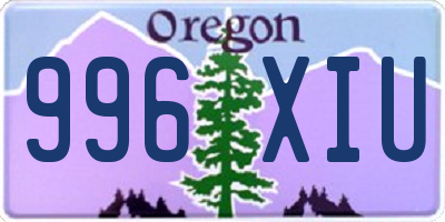 OR license plate 996XIU