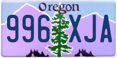 OR license plate 996XJA