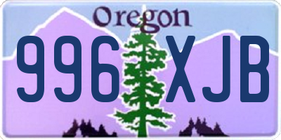 OR license plate 996XJB