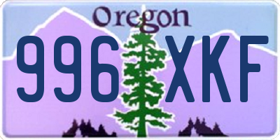OR license plate 996XKF