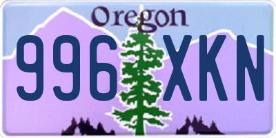 OR license plate 996XKN