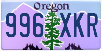 OR license plate 996XKR