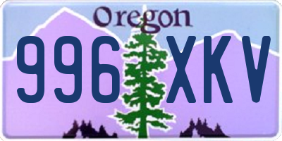 OR license plate 996XKV