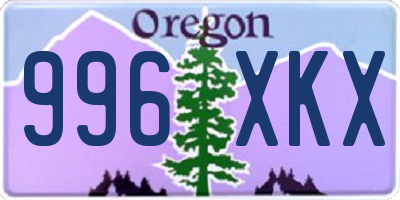OR license plate 996XKX
