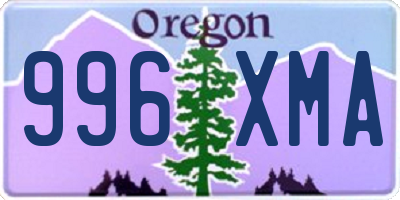 OR license plate 996XMA