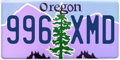 OR license plate 996XMD