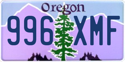 OR license plate 996XMF