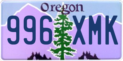 OR license plate 996XMK