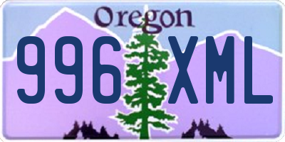 OR license plate 996XML
