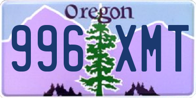 OR license plate 996XMT