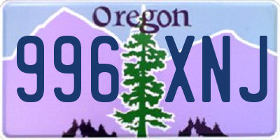 OR license plate 996XNJ