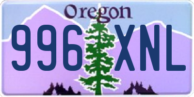 OR license plate 996XNL