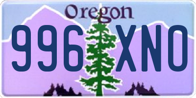 OR license plate 996XNO