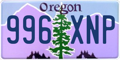 OR license plate 996XNP