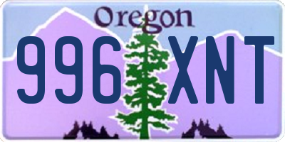 OR license plate 996XNT