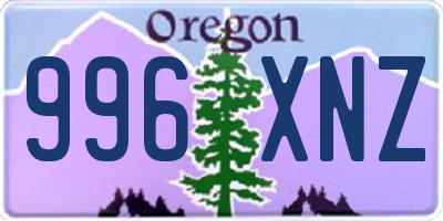 OR license plate 996XNZ