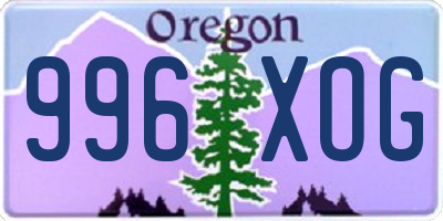 OR license plate 996XOG