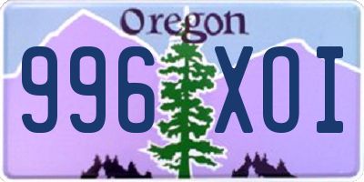 OR license plate 996XOI
