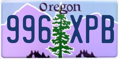 OR license plate 996XPB
