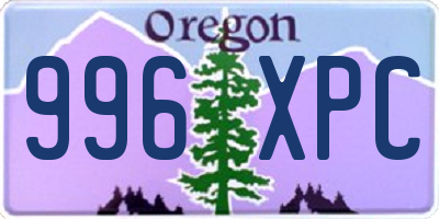 OR license plate 996XPC
