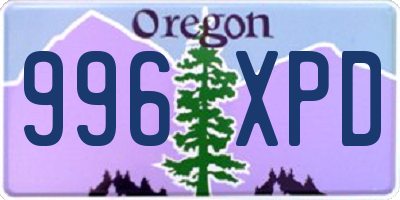 OR license plate 996XPD
