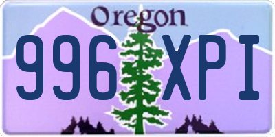 OR license plate 996XPI