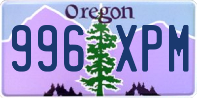 OR license plate 996XPM