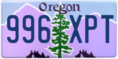 OR license plate 996XPT