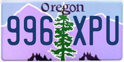 OR license plate 996XPU