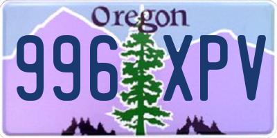 OR license plate 996XPV