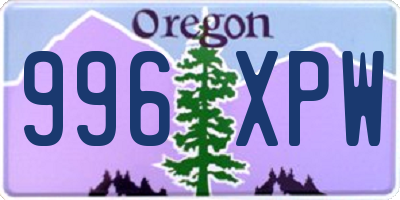 OR license plate 996XPW