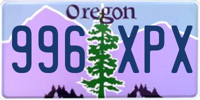 OR license plate 996XPX