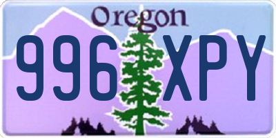 OR license plate 996XPY
