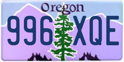 OR license plate 996XQE