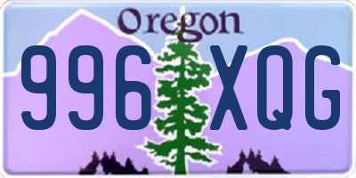 OR license plate 996XQG