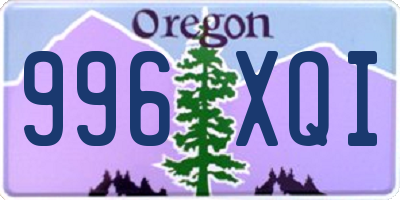 OR license plate 996XQI